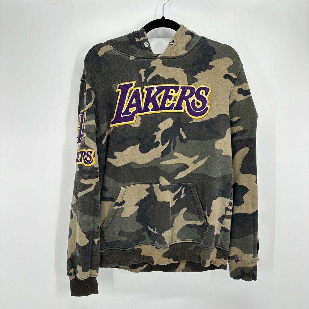 Pro Standard Los Angeles Lakers Camo Hoodie Chenille Patch Mens Small NBA Luxury